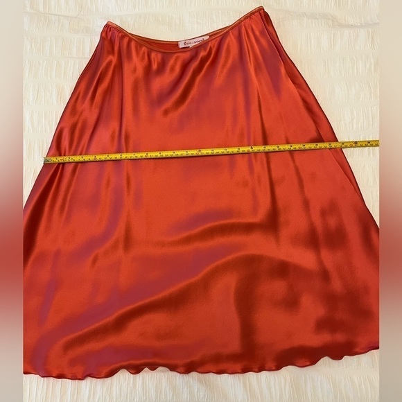 MICHELLE DE COURCY Slip Camisole Set Bias Cut Satin Flounce Hem Bodycon Chic - Picture 12 of 15